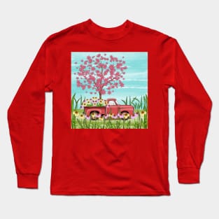 Truck With Flowers Long Sleeve T-Shirt
